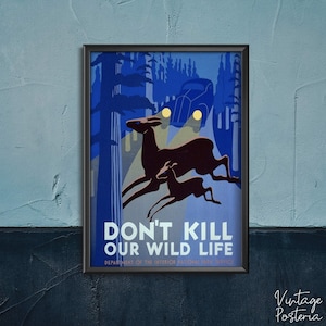 Don't Kill Wild Life Retro Kunst Reproduktion Tier Retro Poster, Retro Wanddekoration, Dekoration, Werbung Wanddekor #66
