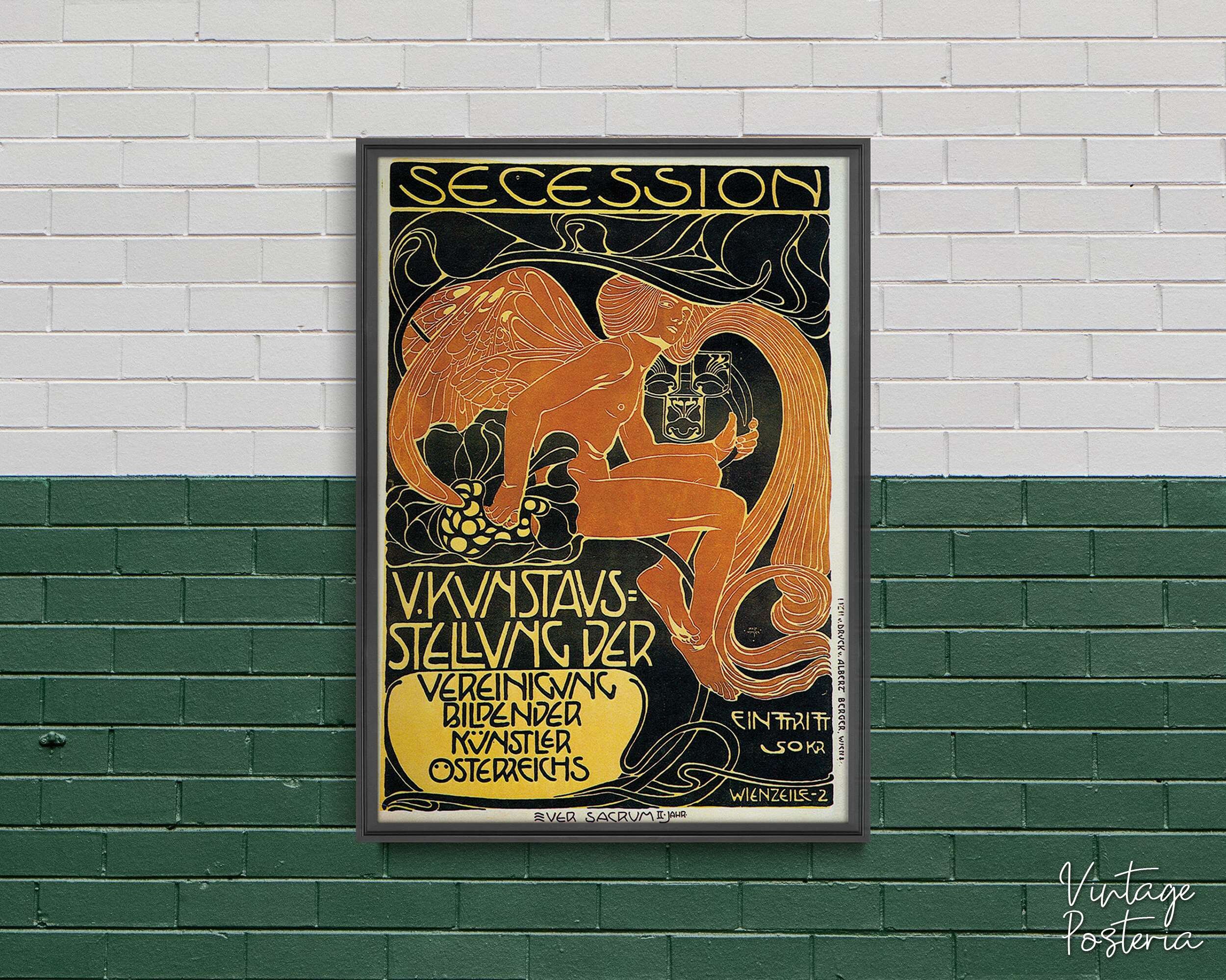 フェルディナント・アンドリ ウィーン分離派展　ポスター 古美術品 ウィーン分離派のポスター Ornamental Posters of the Vienna
