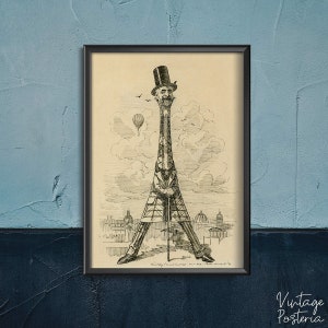 Gustave Eiffel von Edward Linley Sambourne Retro Poster, Moderne Wanddekoration, Retro, alte Filmwand, Kunst #55