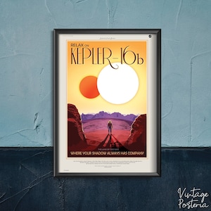 Space Poster Future Nasa Kepler b Planet, Retro Poster, Wandbehang, Retro Film Poster, lustige Kunst #54