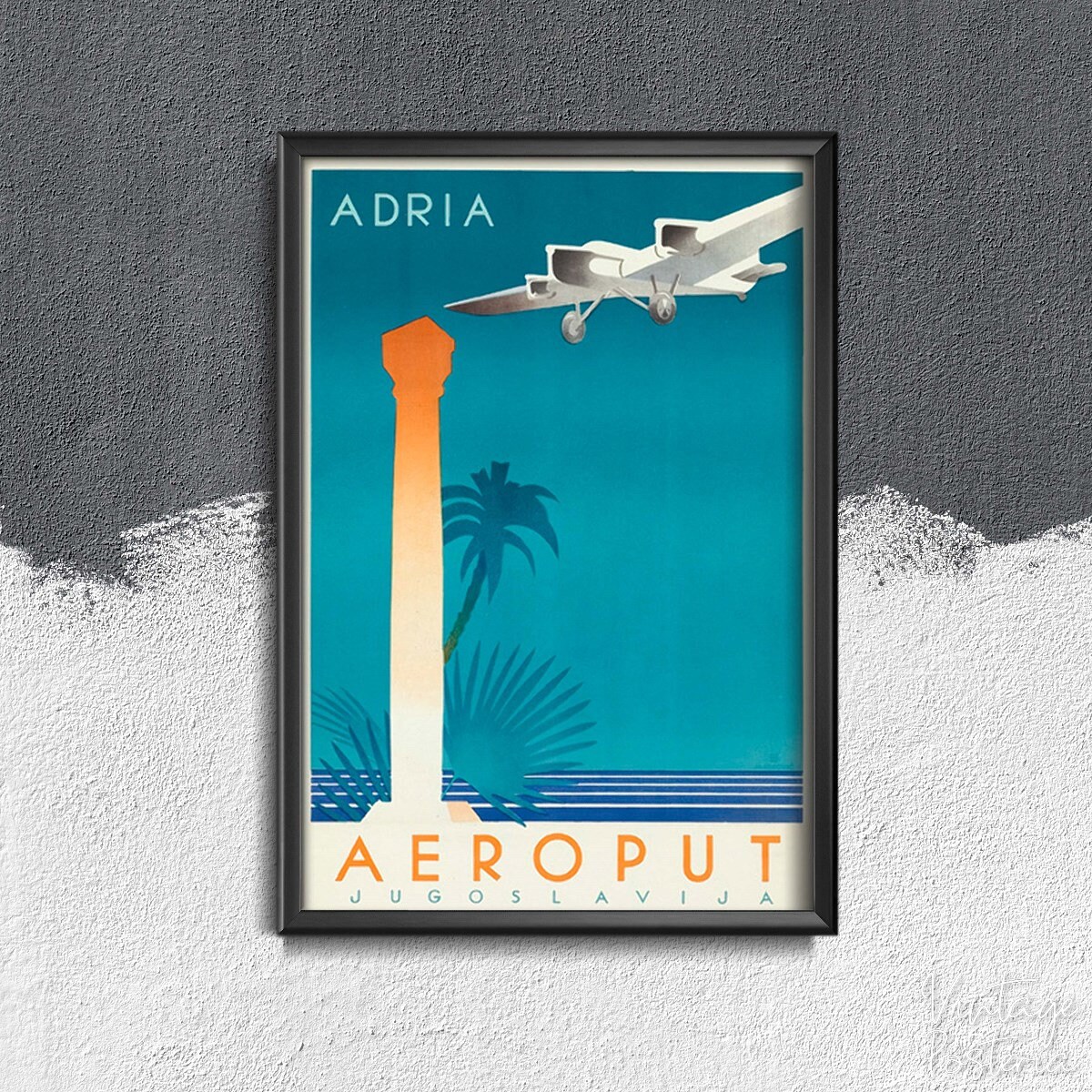 Aeroput Yugoslavia Travel Poster Retro Poster, Wall Hanging, America Travel Print, Holidays Wall Hangings #288
