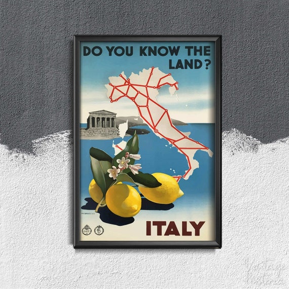 Italy Italy Vintage Travel Poster Do You Know the Land