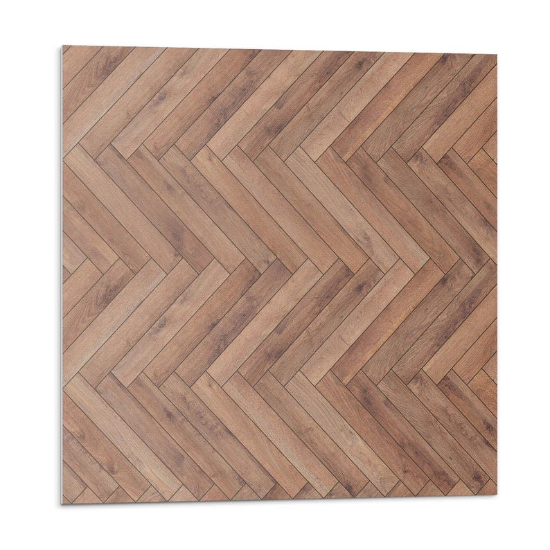 Herringbone Boards Pattern Tile Stickers, Brown Peel and Stick Tiles ...
