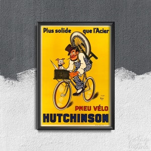 Pneu Velo Hutchinson Retro Fahrrad Poster von Mich Retro Plakat, ästhetische Kunst, Giro D Italia, Fahrradwandkunst #961