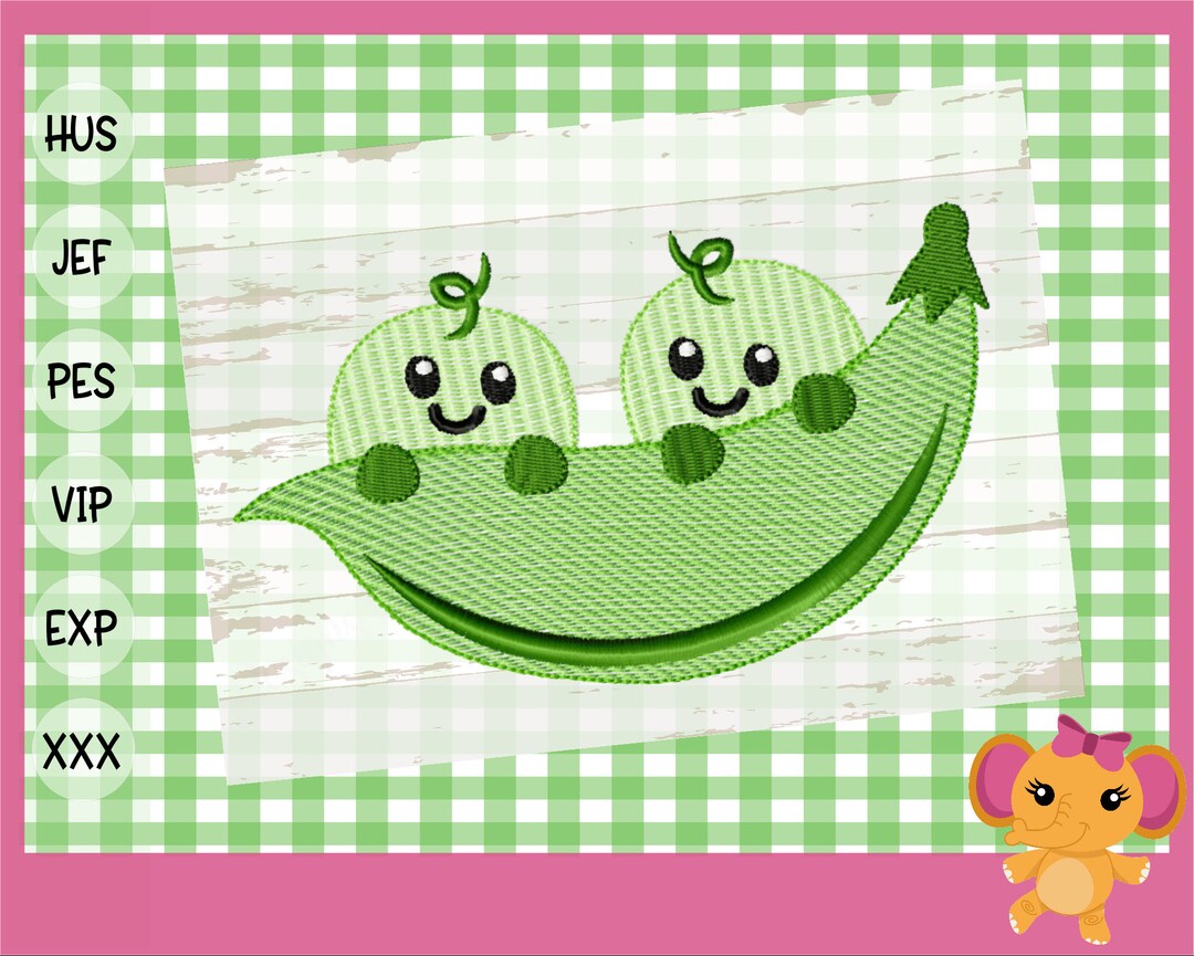Peas in A Pod Machine Embroidery Designs Digital File Etsy
