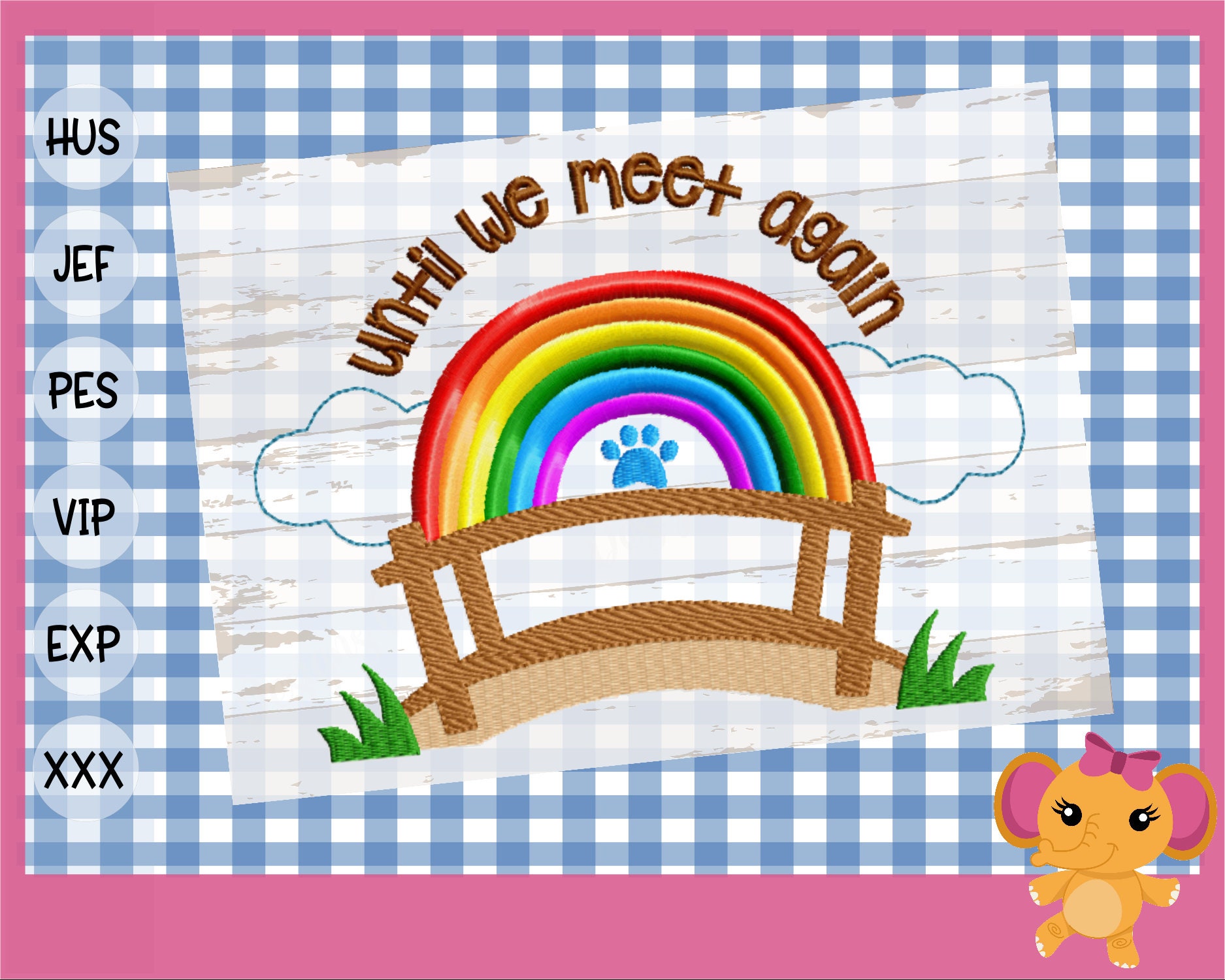 Rainbow Bridge Pet Machine Embroidery Design Digital File Etsy