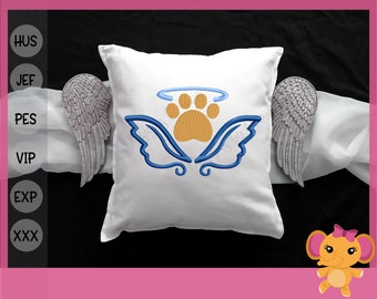 Dog Cat Paw Angel Wings Machine Embroidery Designs - Machine Embroidery - Instant Download - Embroidery Designs - Pets