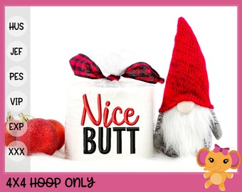 Toilet Paper Nice Butt Machine Embroidery Design Digital File