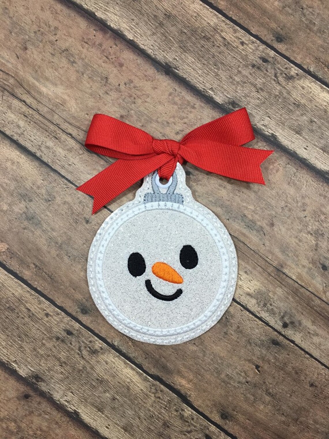 Snowman christmas tree ornament ith machine embroidery designs  etsy