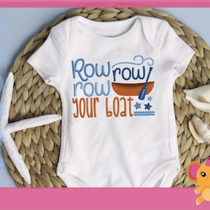 Nursery Rhyme Row Row Row Your Boat Machine Embroidery Designs Digital File