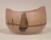 Legras Art Nouveau Cameo Bowl with boat scene