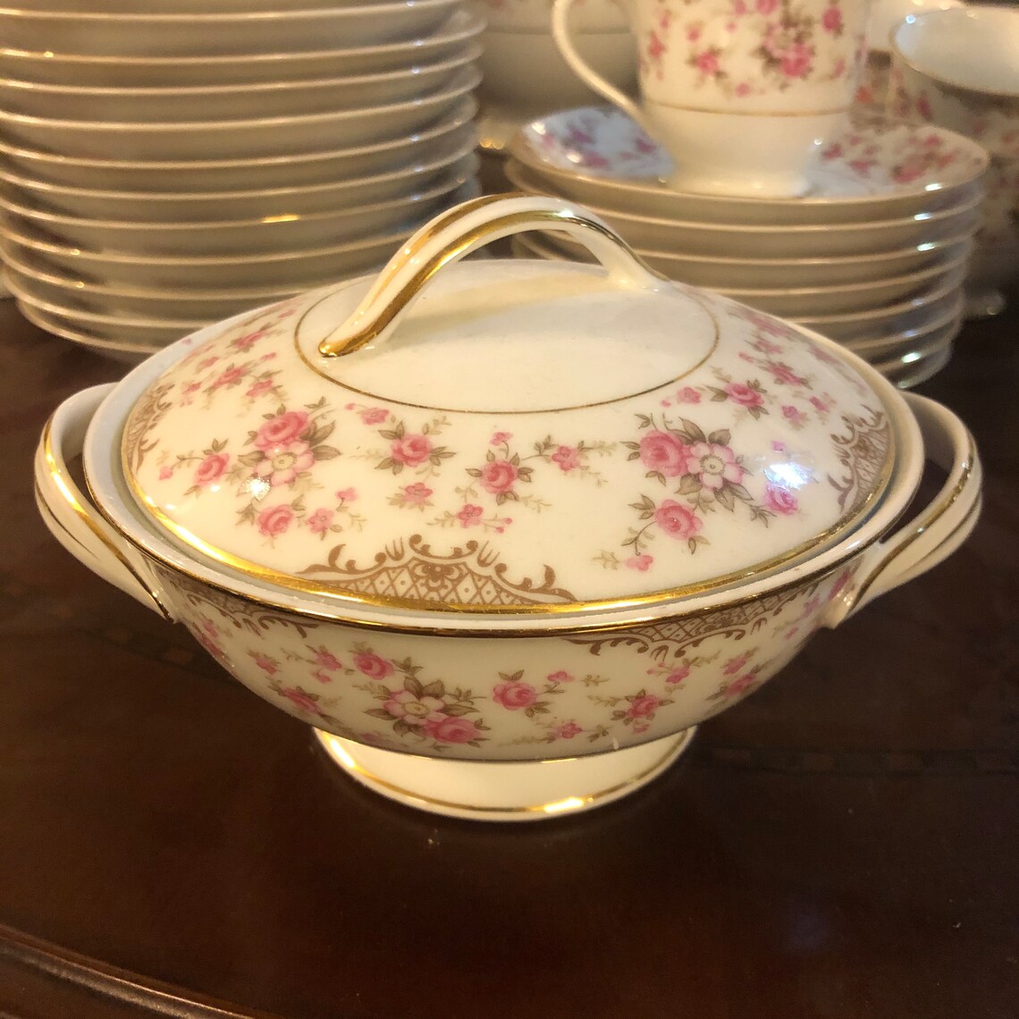 Noritake Charmaine China Tea Set for 12 44 Etsy