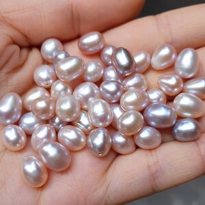 Half Drilled Loose Pearls,Genuine Freshwater Pearl Beads,High Luster Cultured Black Pearl Beads PB080 5-6mm Natural Black Round Pearls