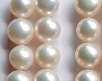 8.0-8.5mm Half Drilled Pearls Freshwater Pearl Cabochons Earrings/Studs Button Pearls Natural AAA White Pearls Wholesale Pearls High Luster