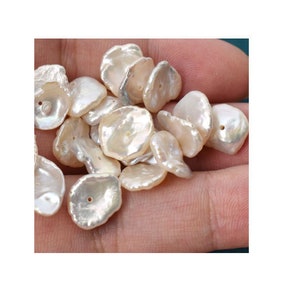10-12mm Keshi Pearls,Petal Freshwater Pearls, White Pearl Leaves, Reborn Pearls, Center Drilled Baroque Pearls PX079