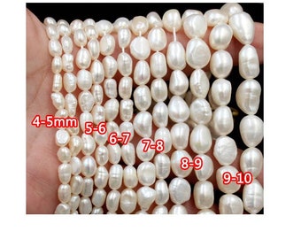 White Freshwater Natural Real Pearl Round Loose Beads 15'' 4/5/6/7/8/9/10mm White Freshwater Natural Real Pearl Round Loose Beads 15'' 4/5/6/7/8/9/10mm