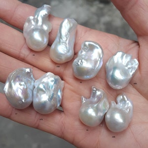 15-20x18-25mm White Flameball Pearl Pairs - Large Baroque Freshwater Pearl Pairs Good Qualtiy PX253