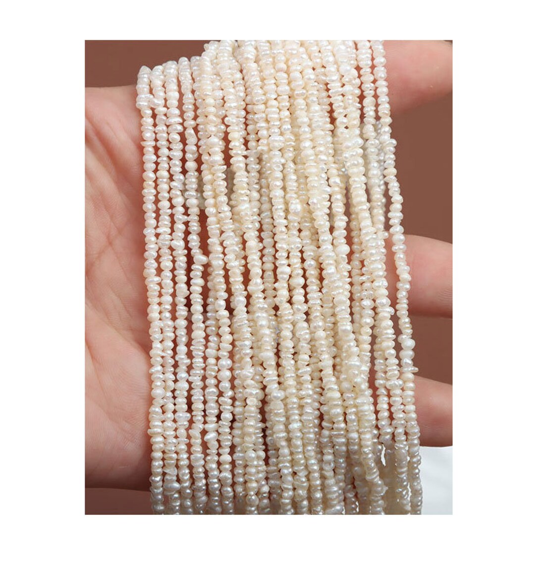 WHOLESALE 1.8-2.2mm Tiny Seed Pearl Beads Natural White Color Potato  Freshwater Pearls Genuine Freshwater Pearl Seed Pearls PX196 