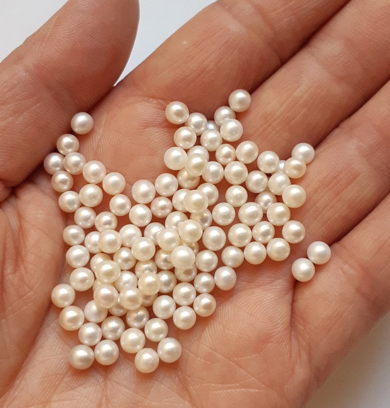 3/4/5/6mm round pearls freshwater round loose pearl no hole Etsy