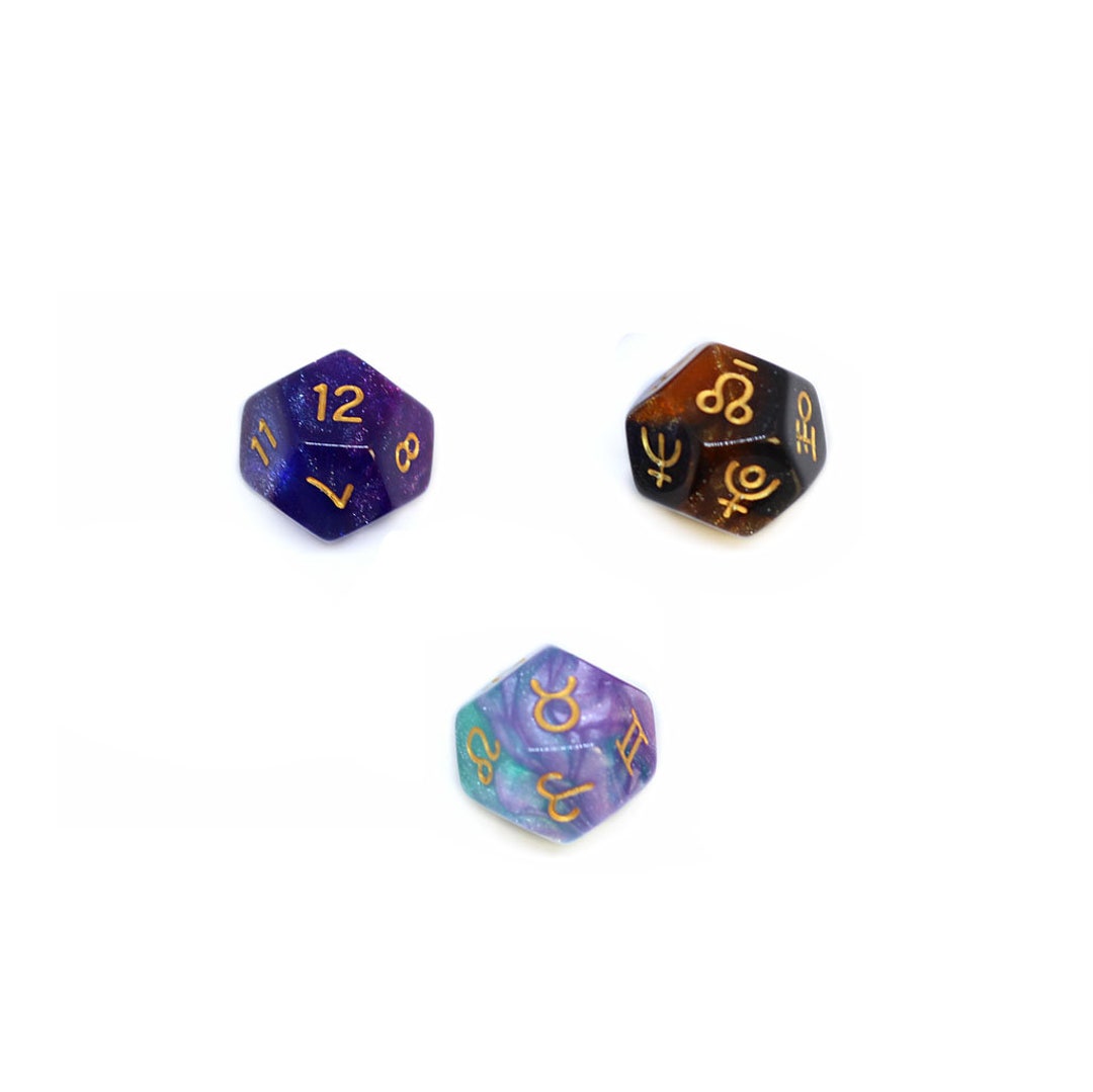Glitter Astro Dice/ Zodiac Dice/ Divination Dice/astrology Dice ...