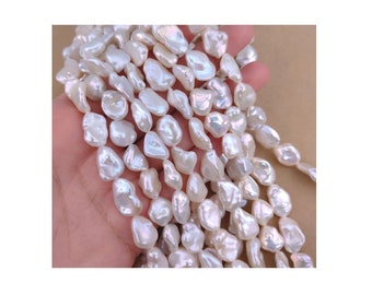 8-11mm Keshi pearls, white freshwater pearl strands, AA natural keishi pearl string, high luster loose large reborn pearl beads strand PX214