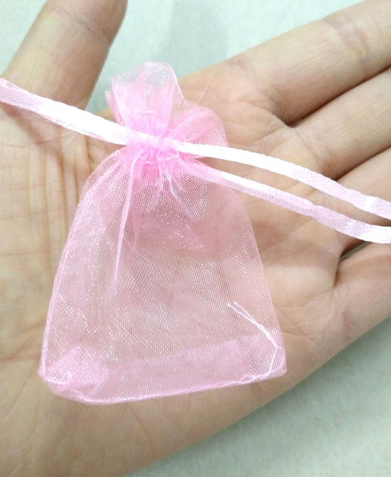 20 Pcs 3x2 Inch Organza Bag, Pink Mesh Bag, Small Gift Bag, Jewelry Bags,  Pouches, Party Favor Bag, 7x5cm 