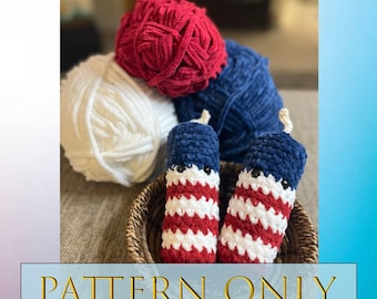 Firecracker Jack, crochet pattern, 4th of July crochet pattern, crochet firecracker