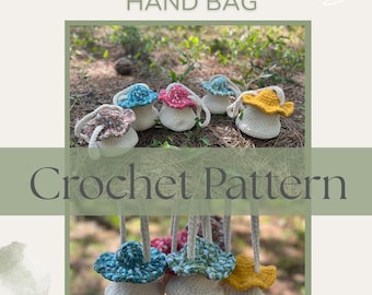 Crochet Mushroom bag pattern, Mushy bag pattern, mushroom pouch pattern, Crochet mushroom, English pattern