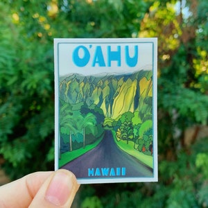 Oahu Postcard Sticker