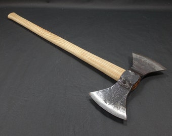 4,45 LBS Double bit Bearded Axe viking style Tomahawk Battle Axe With Sign