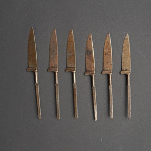 Lot of 6 Vintage Knife Fixed Blank Blade Hunting Knife Bowie Knife Germany