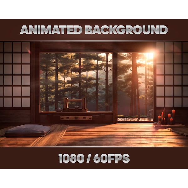 ANIMATED BACKGROUND for Vtuber, Japanese room, Looped background, Vtuber background, Twitch Stream Overlay Background