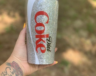Diet Coke glitter tumbler