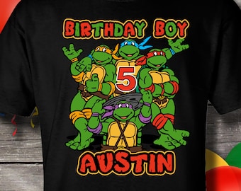Ninja Turtles birthday shirt, Teenage Mutant Ninja Turtles Birthday T-Shirt, Birthday, Tshirt, custom T-shirt, Personalized T-shirt