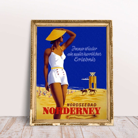 Reise Poster Nordseeneilbad Norderney Von Willy Hanke 1949 Etsy