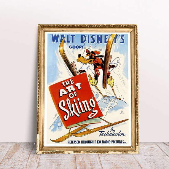 Disney Movie Poster 1941 The Art Of Skiing Edited Etsy etsy