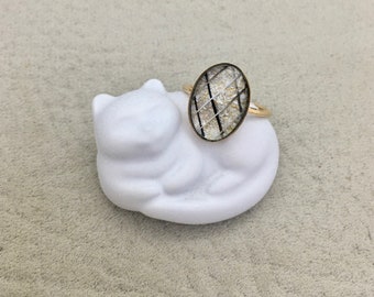 14K Gold Filled Oval Whisker or Ash Ring. Whisker Jewelry