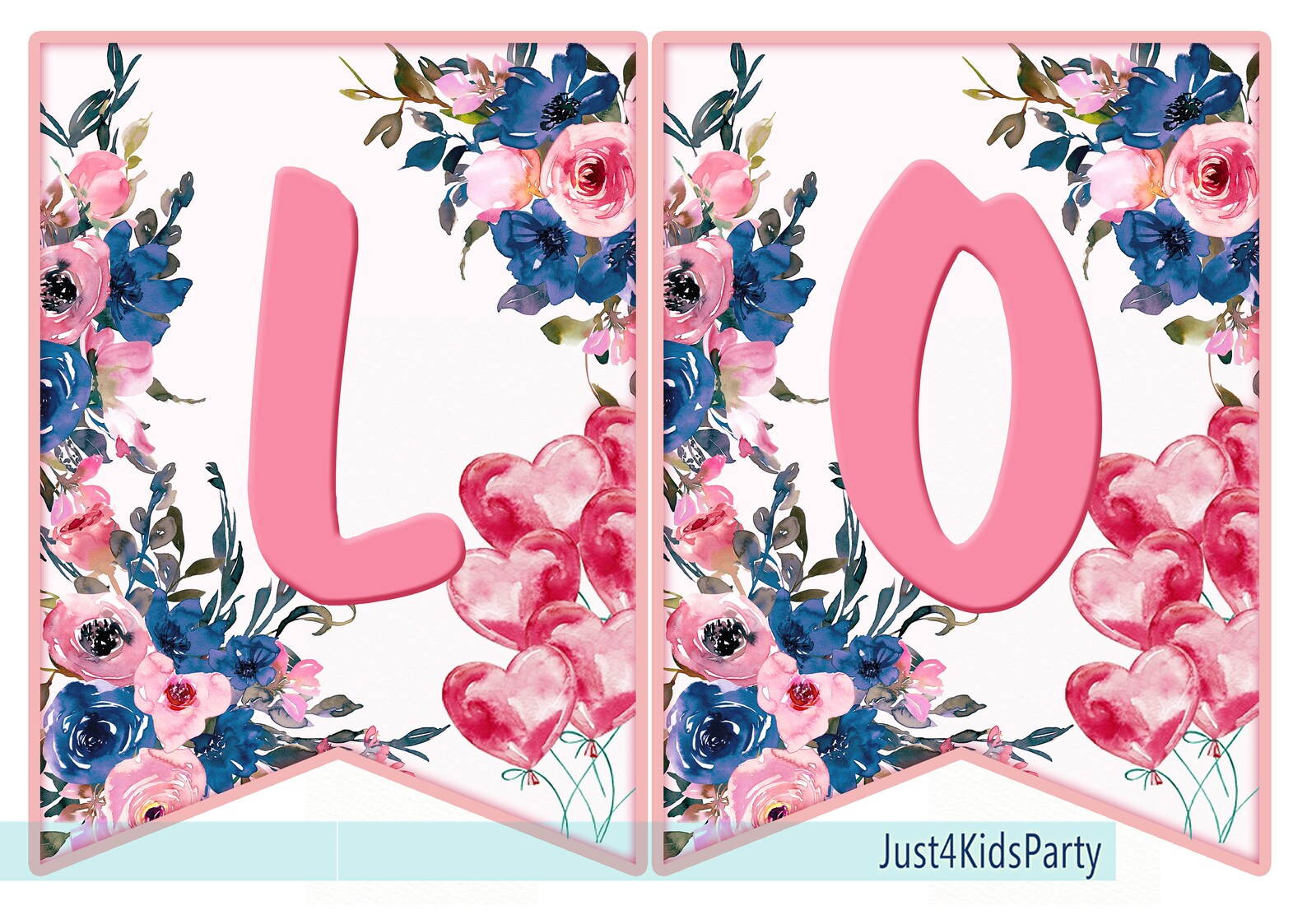 I LOVE YOU Banner. Printable Love Banner. St. Valentine. DIY | Etsy