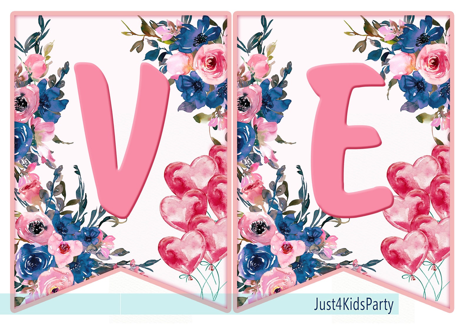 I LOVE YOU Banner. Printable Love Banner. St. Valentine. DIY | Etsy