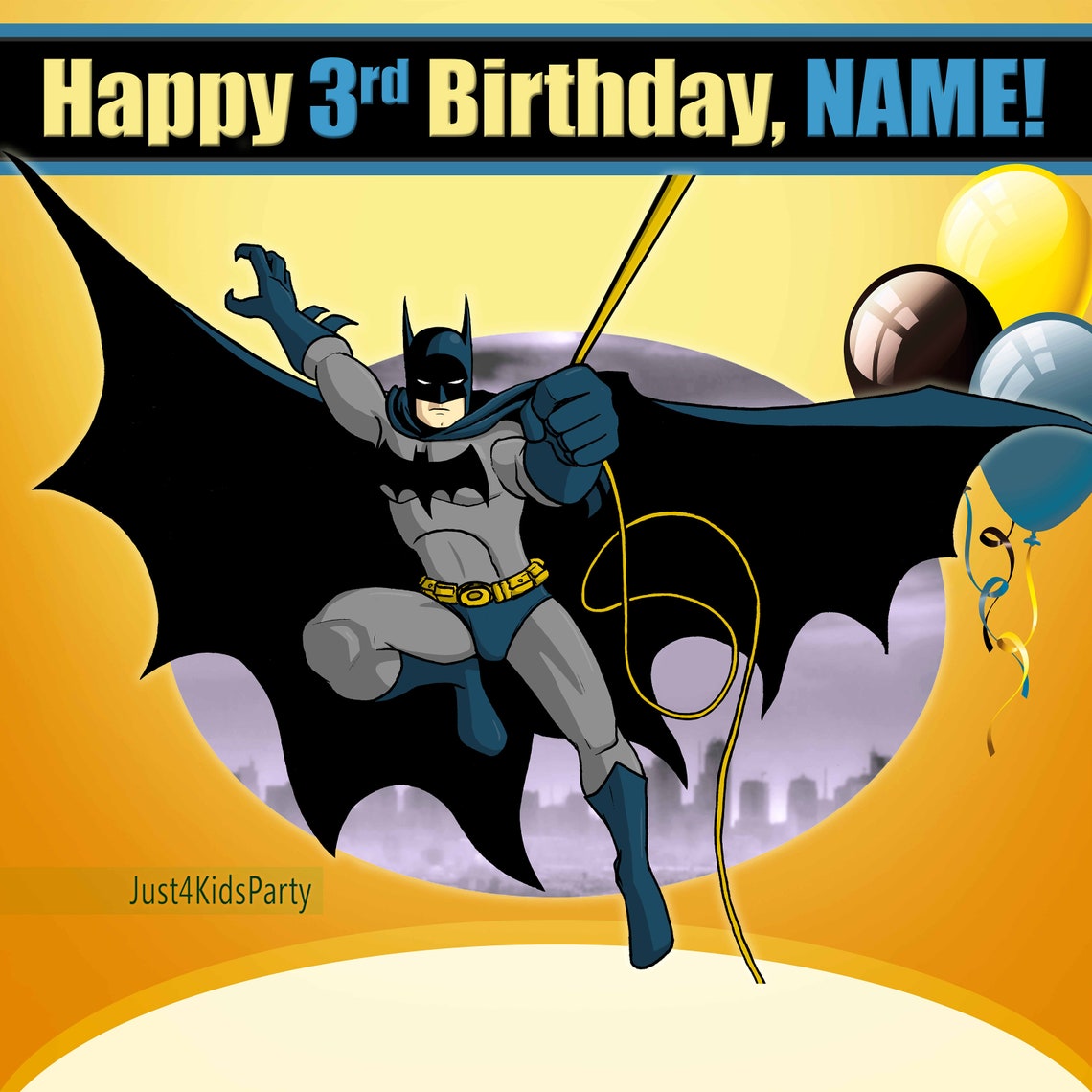 BATMAN Digital Birthday Backdrop. Custom Happy Birthday BATMAN Etsy