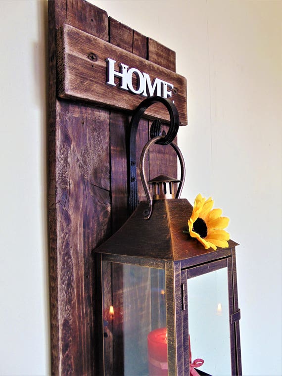BisoArt - Large Barnwood Hanging Lantern,Sunflower Home Welcome Decor ...