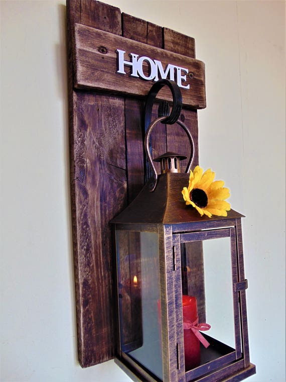 BisoArt - Large Barnwood Hanging Lantern,Sunflower Home Welcome Decor ...