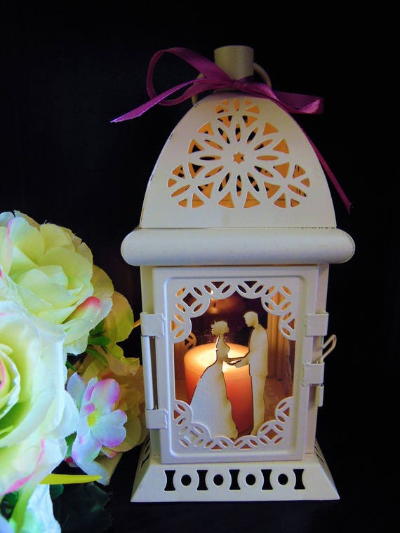 Bisoart Custom Lanterns Bride Groom Wedding Centerpiece Rustic
