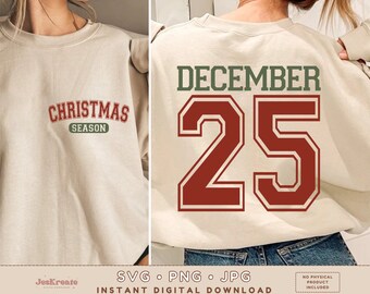 Christmas Season Retro Varsity SVG PNG JPG | Christmas Season Varsity Svg | Retro Christmas Svg | Christmas Png | Sublimation | Cut File