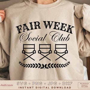 Fair Week Social Club Svg Png Jpg Dxf | Show Animal Svg | Sheep Cow Pig Farm Png | Sublimation | Cricut Cut File