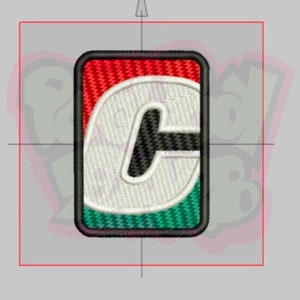 May include: Embroidered patch featuring a capital letter "C" in white with a black accent, set against a red and green background. The patch has a black border and a textured appearance, suitable for apparel or accessories.