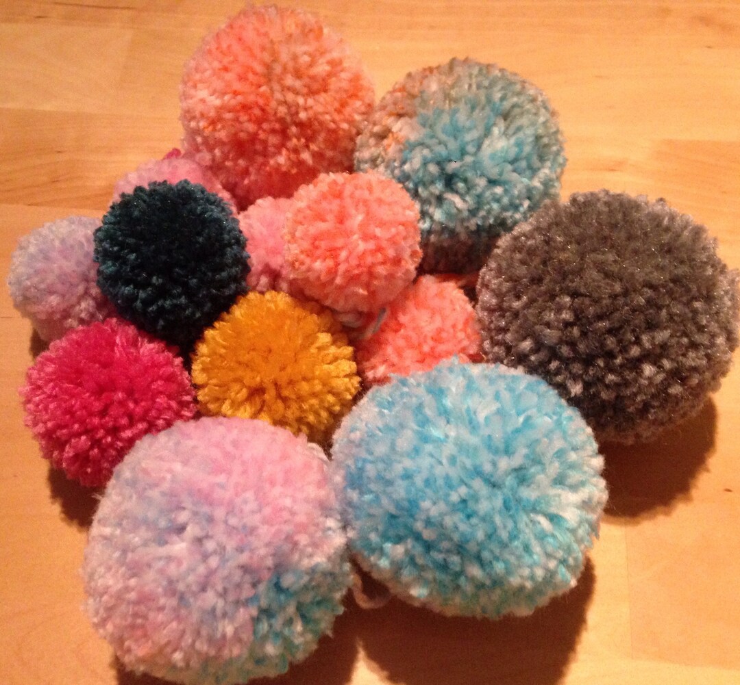 Made to Order Colourful Fluffy Pom Poms From Small to Extra Etsy UK