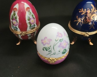 Porcelain Eggs 3 Each, Vintage