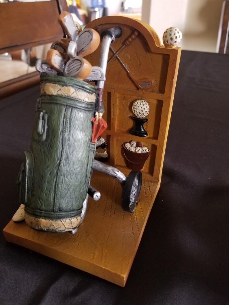 Bookends Golf Ceramic Vintage Etsy