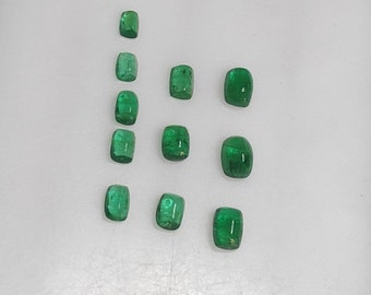 Esmeralda natural de qualidade AAA, pedra cabochão em formato de almofada de esmeralda, tamanho 4 x 3 mm, anéis de esmeralda, joias de esmeralda, presente